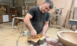 Alanya’da marangoz ustası atölyesinde doğayı sanata dönüştürüyor