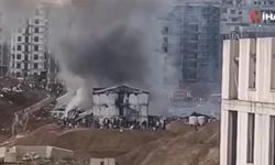 Şantiyede yangın: İşçiler için ekipler harekete geçti