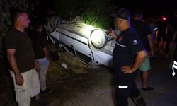 Serikli pehlivanın kullandığı otomobil takla attı: 4 yaralı