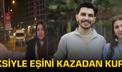 Refleksiyle eşini kazadan kurtardı
