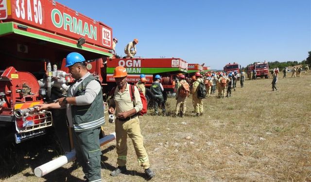 Ormanda göreve yeni başlayanlara yangın tatbikatı