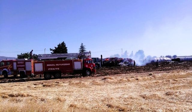 Denizli’de yangını çiftçiler durdurdu
