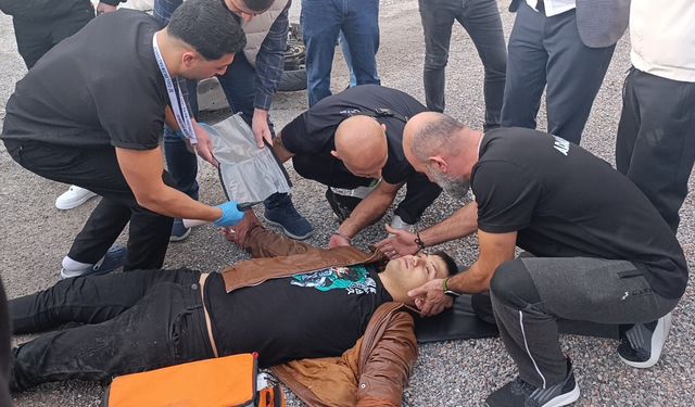 Metrelerce sürüklendi, kaskı sayesinde hayata tutundu