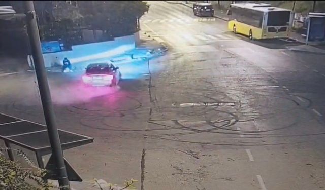 Drift yapan kadın sürücü tozu dumana kattı: Bedeli 47 bin TL oldu