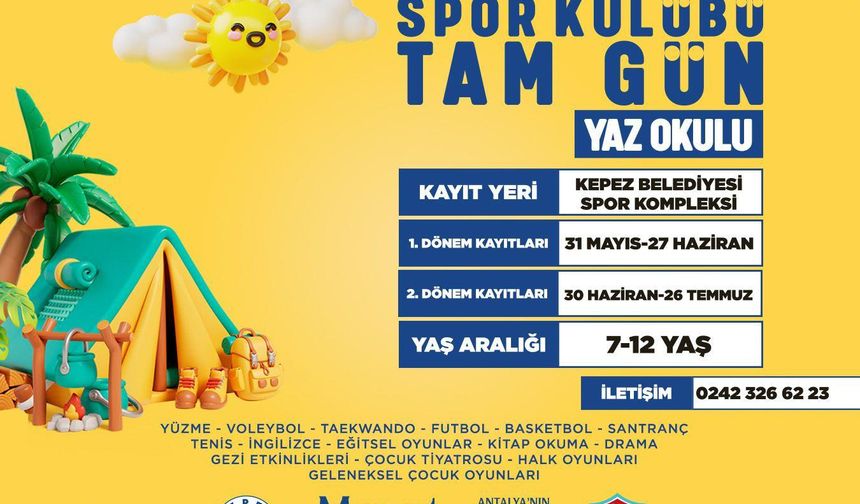 Kepez Belediyesi’nden miniklere spor ve eğitim dolu yaz tatili
