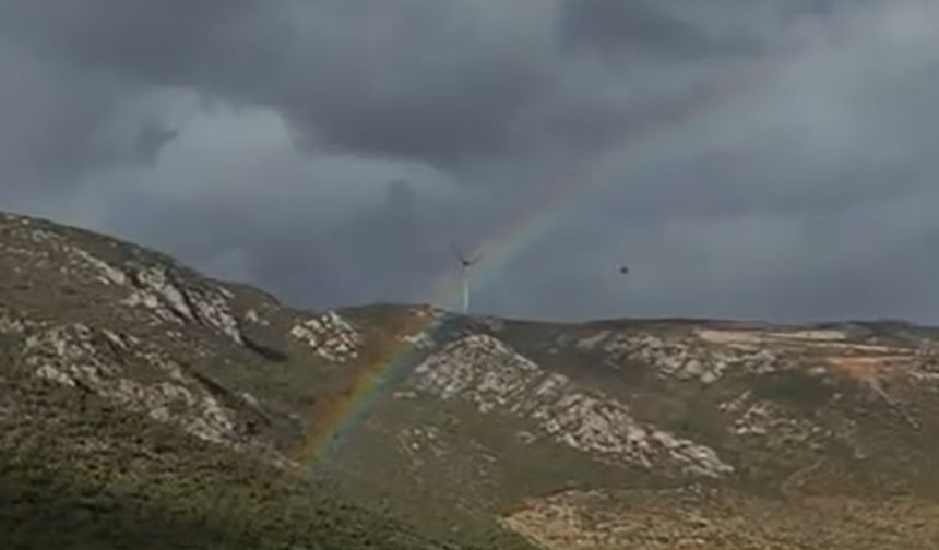 Çocukluk hayali olan gökkuşağına dronla ulaşmaya çalıştı, hayal kırıklığı oldu