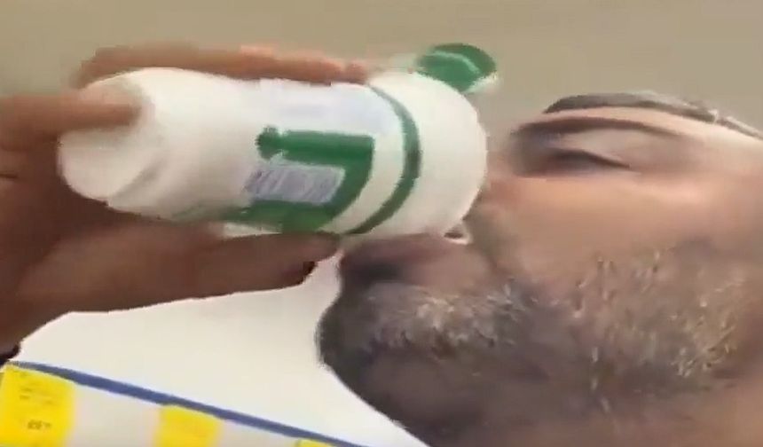 Markette ayranı içti, boş kutuyu geri rafa koydu!