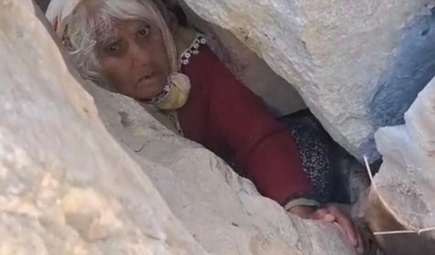 Koyunlarını otlatırken kayalıkların arasına düştü, 1 gün sonra bulundu