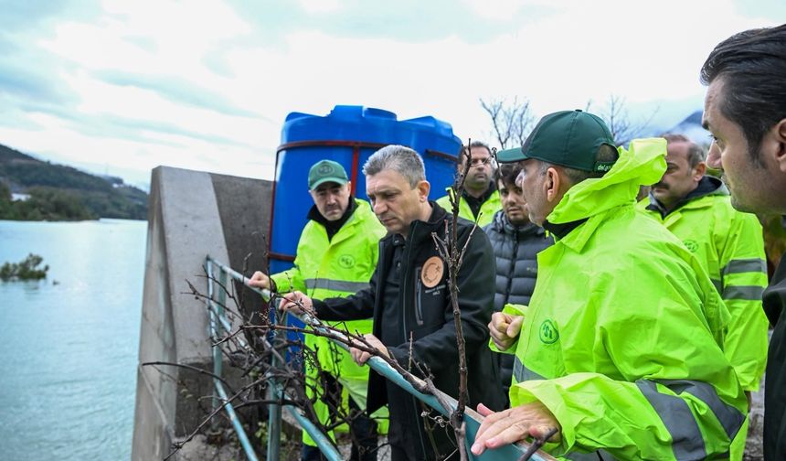 Dim Barajı’nda seviye 170 metreye yaklaştı: Vali Şahin sahaya indi