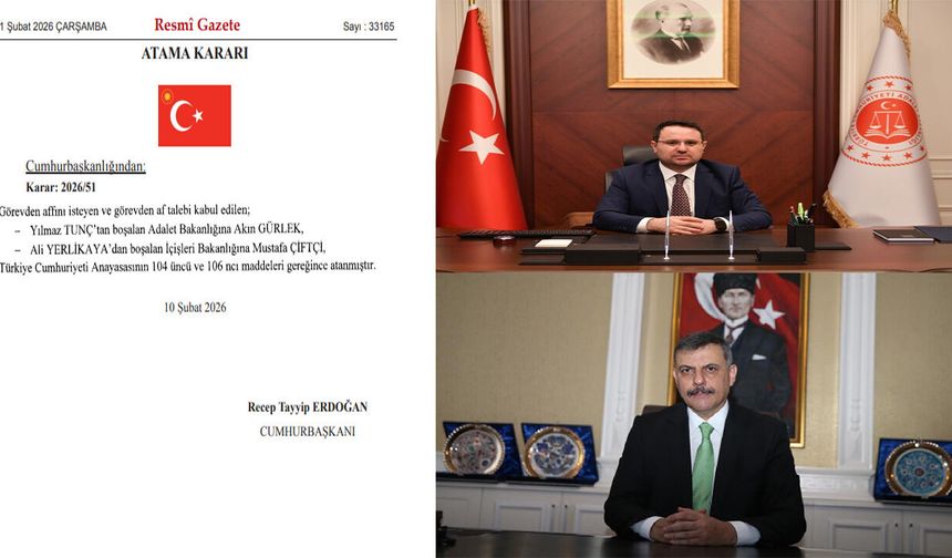 Resmi Gazete’de yayımlandı: İki bakan değişti