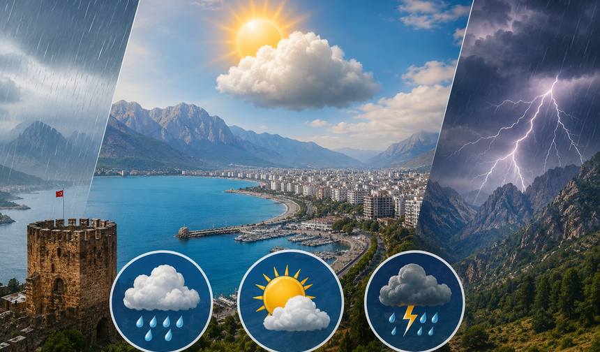 Antalya’da 4 Eylül hava durumu: 11 ilçede yağış bekleniyor