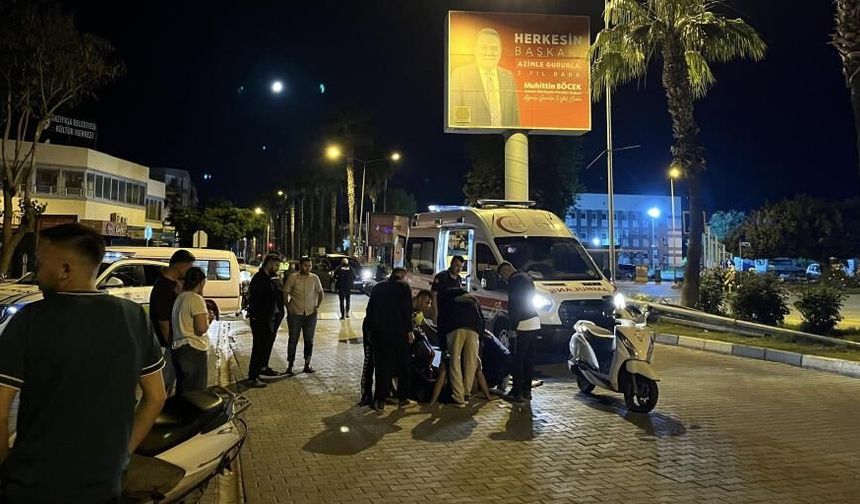 Gazipaşa’da kaza: Ön teker patladı, yola savruldu