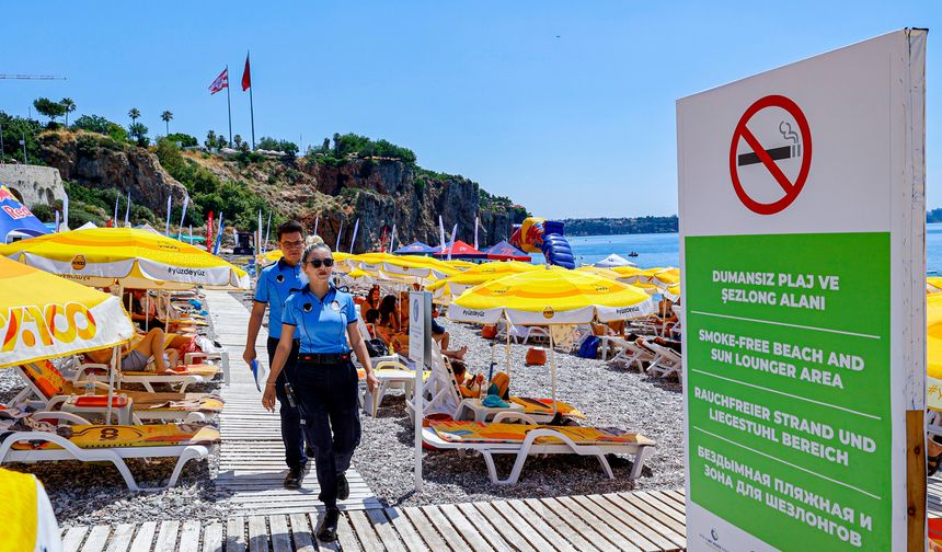 Antalya sahillerinde sigara yasağı için denetimler artırıldı