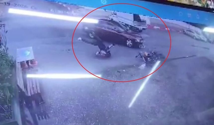 Otomobille çarpıştı, ekipmanları hayatını kurtardı