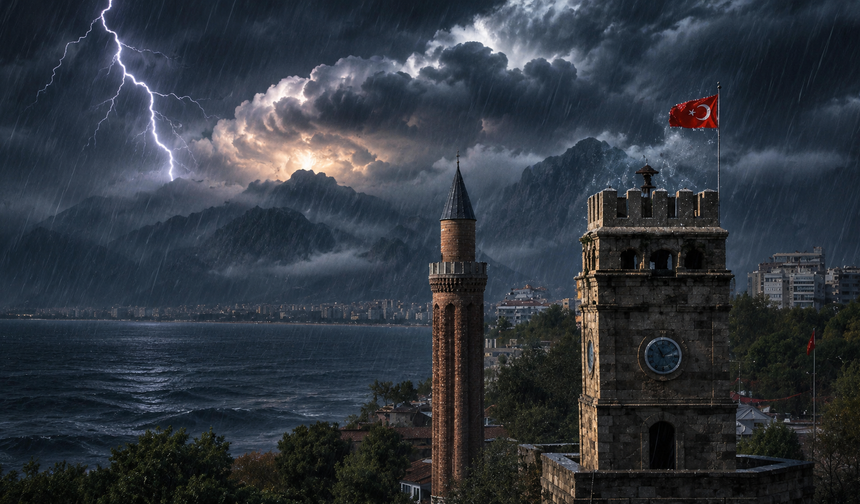 Antalya’da sarı kodlu uyarı sürüyor! kuvvetli yağış ve hortum riskine dikkat