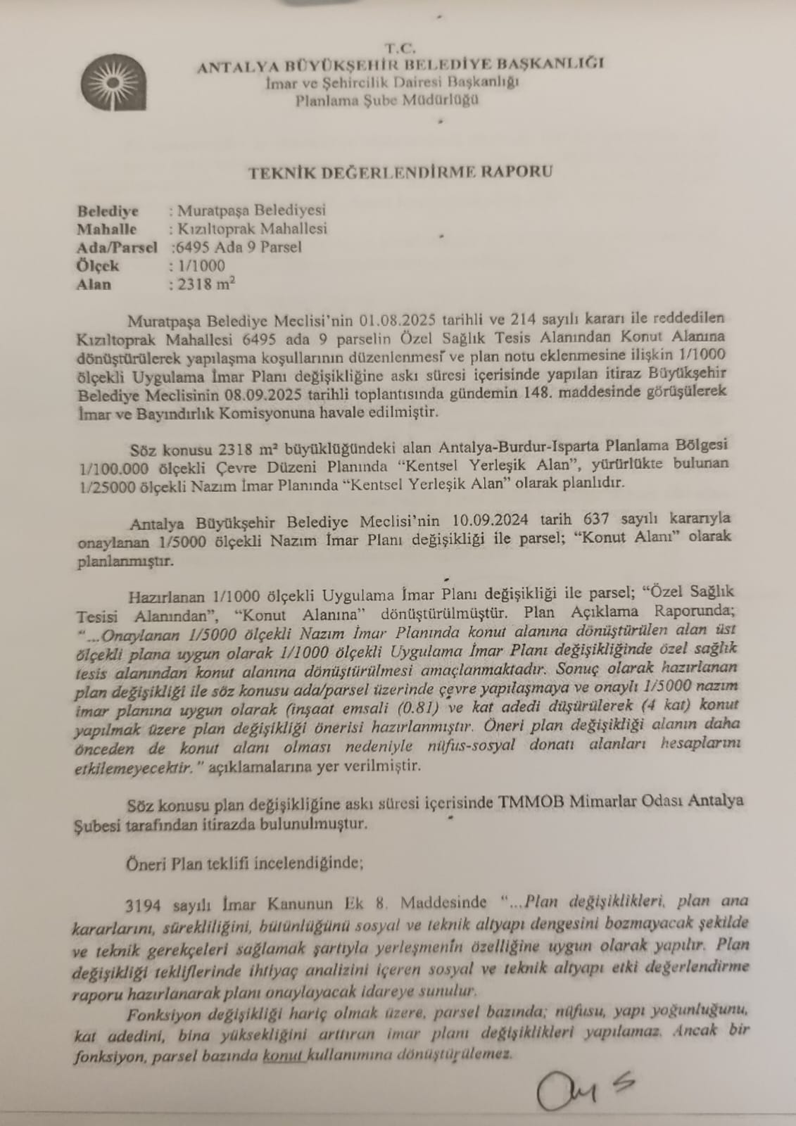 Mimarlarodasindanbuyuksehirinrettalebineserttepki