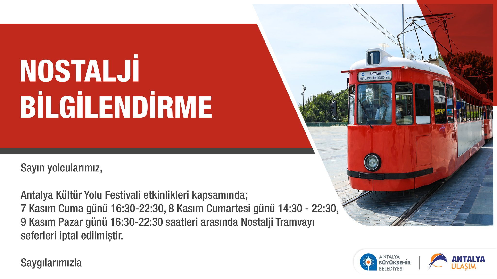 Antalyalılardikkattramvayseferleri3Gunsureyleiptaledilecek