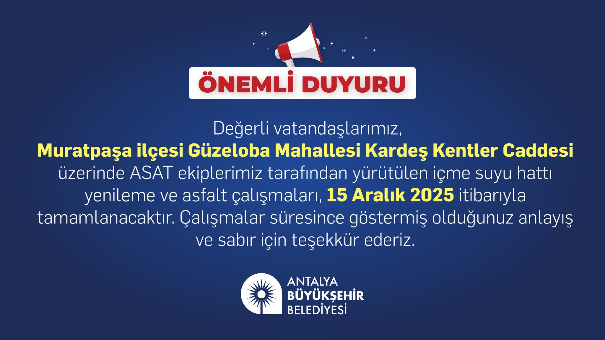 Belediyecalısmalarınbitecegitarihiduyurdu