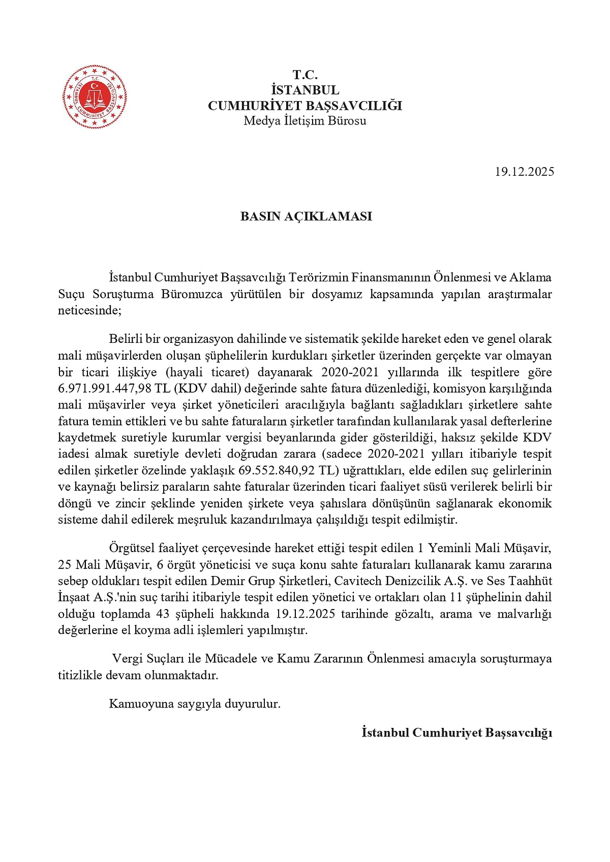 Savcilikaciklamayapti