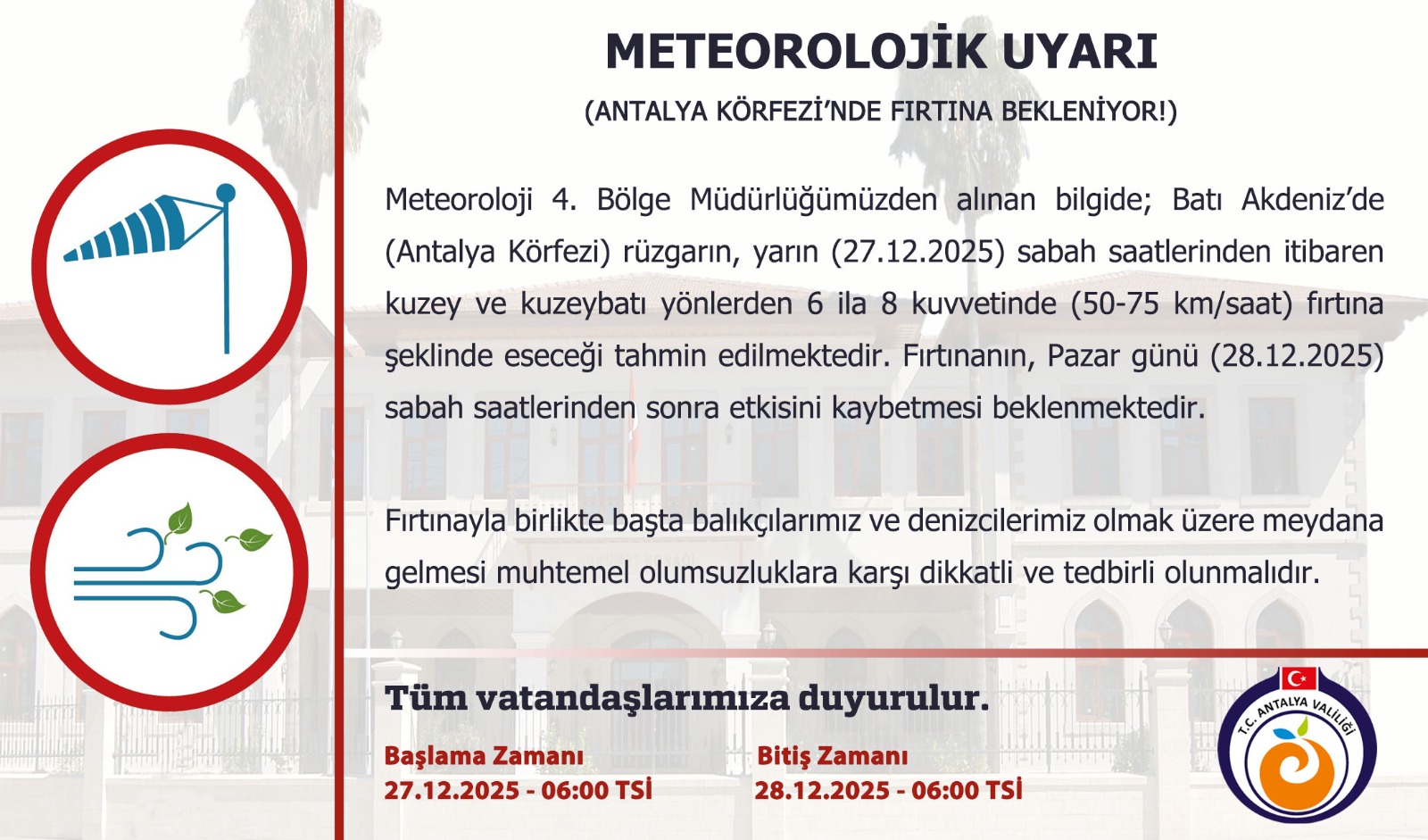 Valilikalarmverdiantalyayahaftasonuyagismigeliyor