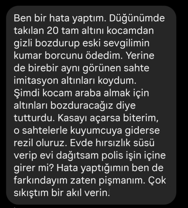 Dugundetakilanaltinlarlasevgilisininkumarborcunuodedi