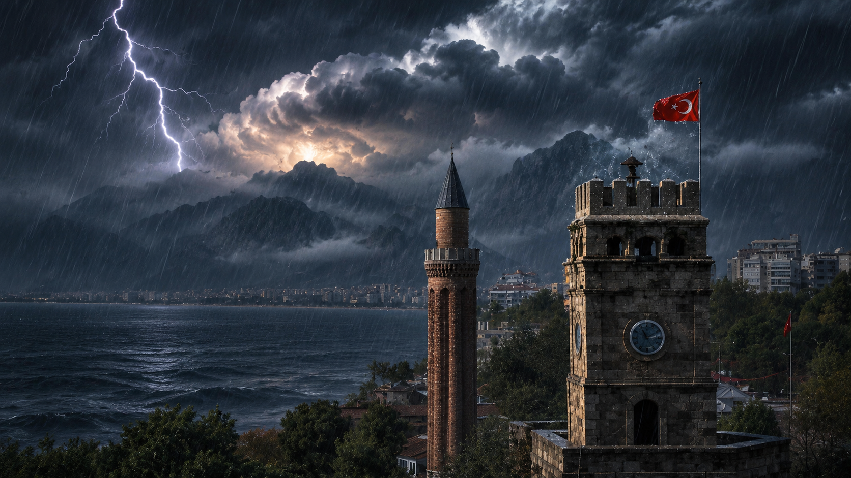 Antalya’da sarı kodlu uyarı sürüyor! kuvvetli yağış ve hortum riskine dikkat